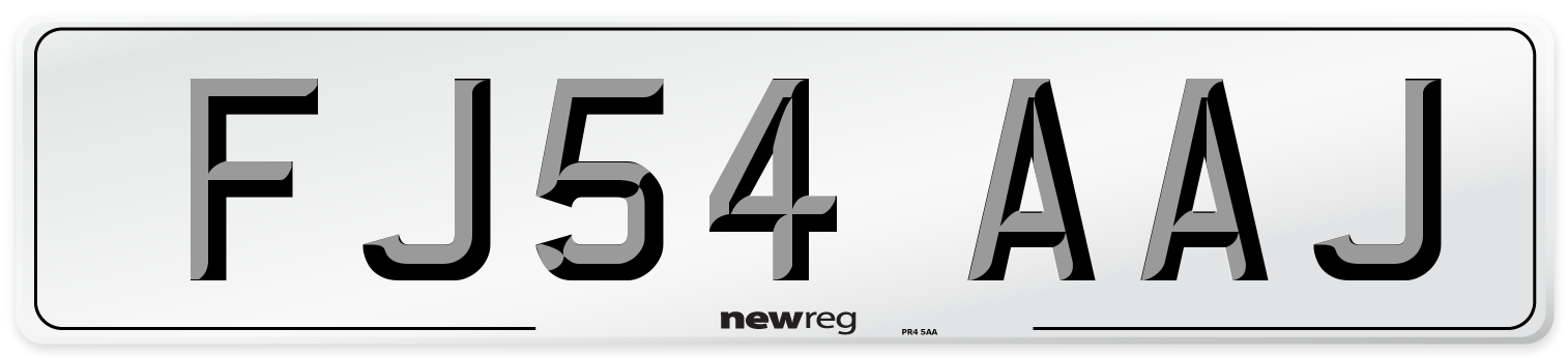 FJ54 AAJ Number Plate from New Reg